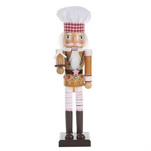 Baker Santa Wood Nutcracker 15” Women Kids Christmas Home Decor New